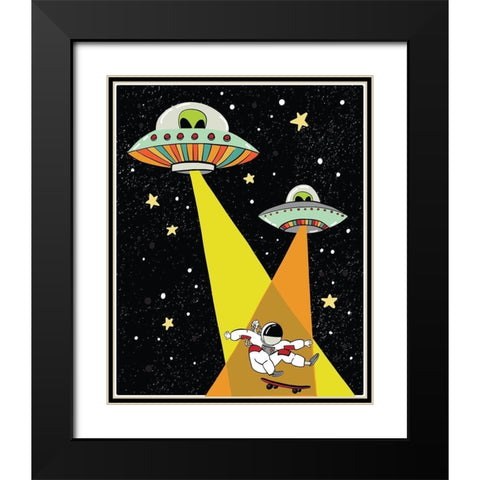 Astronaut Black Modern Wood Framed Art Print with Double Matting by Rupp, Mariah