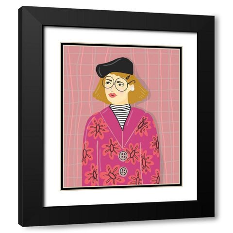 French Lady Black Modern Wood Framed Art Print with Double Matting by Rupp, Mariah
