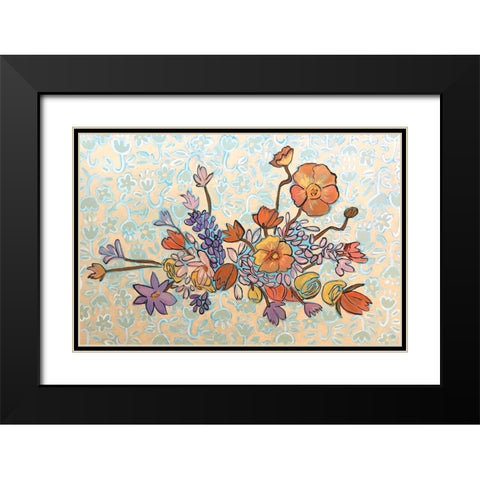Flower Burst Black Modern Wood Framed Art Print with Double Matting by Rupp, Mariah
