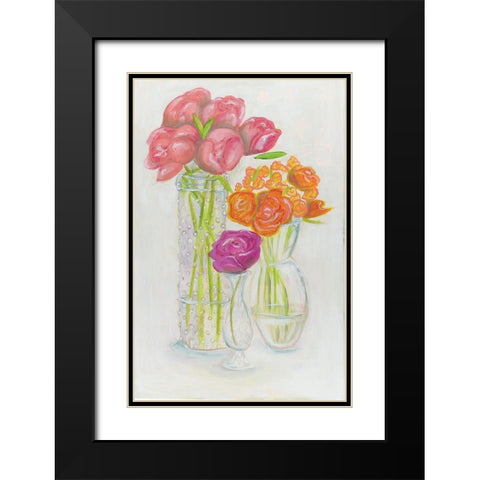 Flowers in Vases Black Modern Wood Framed Art Print with Double Matting by Rupp, Mariah