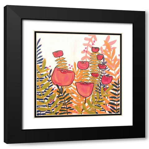 Tulips on White Black Modern Wood Framed Art Print with Double Matting by Rupp, Mariah