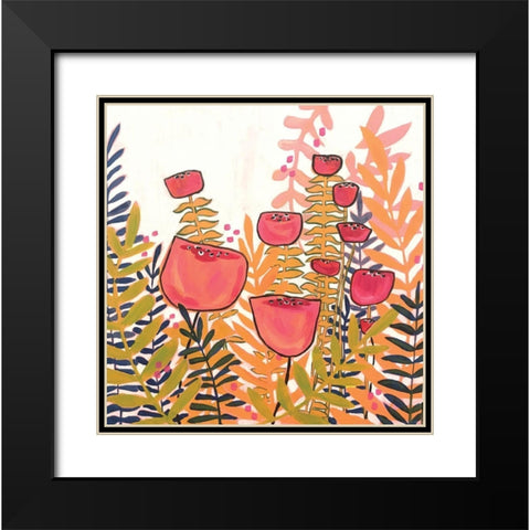 Tulips on White Black Modern Wood Framed Art Print with Double Matting by Rupp, Mariah