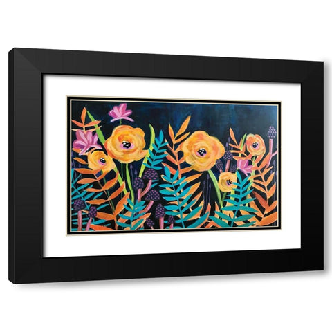Flowers Black Modern Wood Framed Art Print with Double Matting by Rupp, Mariah