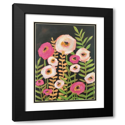Flowers at Night Black Modern Wood Framed Art Print with Double Matting by Rupp, Mariah