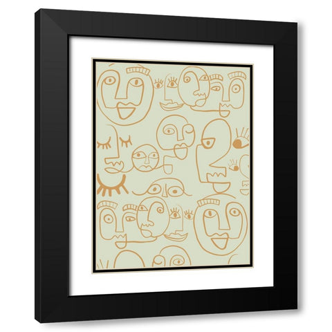 Face Lines Black Modern Wood Framed Art Print with Double Matting by Rupp, Mariah