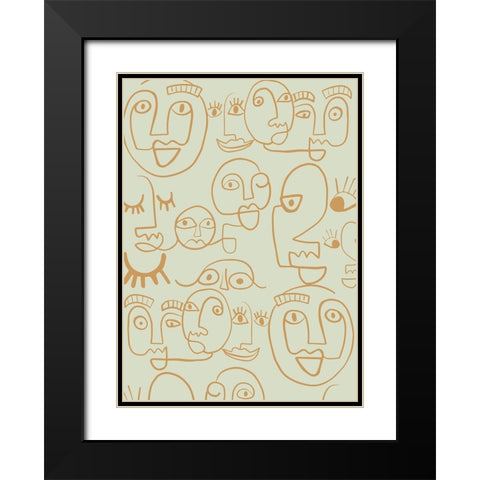 Face Lines Black Modern Wood Framed Art Print with Double Matting by Rupp, Mariah