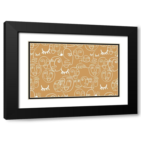 Faces Black Modern Wood Framed Art Print with Double Matting by Rupp, Mariah