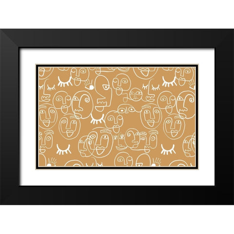 Faces Black Modern Wood Framed Art Print with Double Matting by Rupp, Mariah