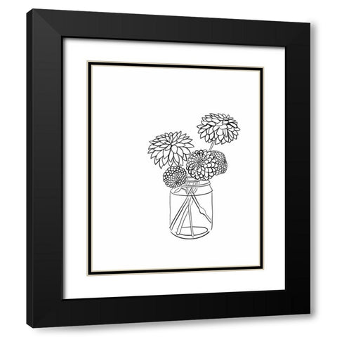 Dahlias Black Modern Wood Framed Art Print with Double Matting by Rupp, Mariah
