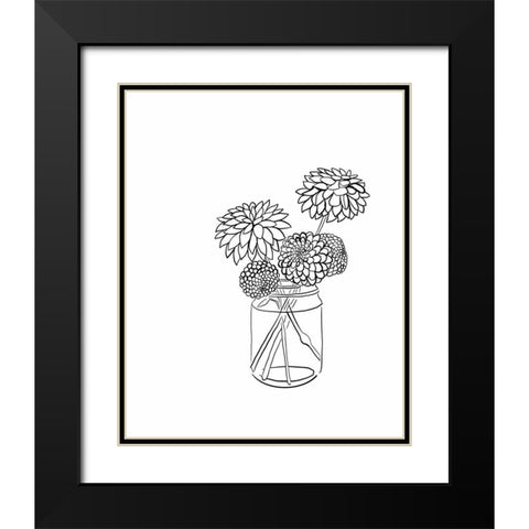 Dahlias Black Modern Wood Framed Art Print with Double Matting by Rupp, Mariah