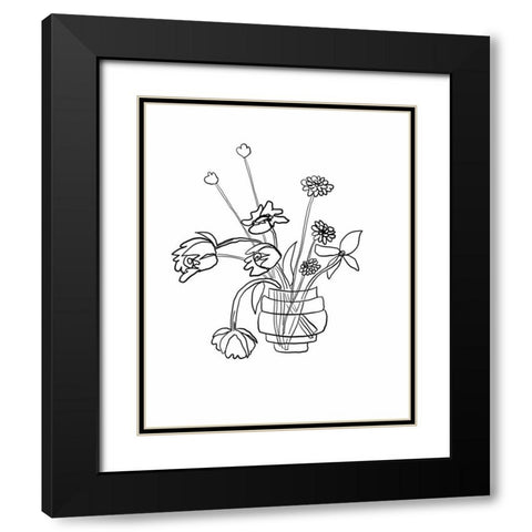 Tulips Black Modern Wood Framed Art Print with Double Matting by Rupp, Mariah