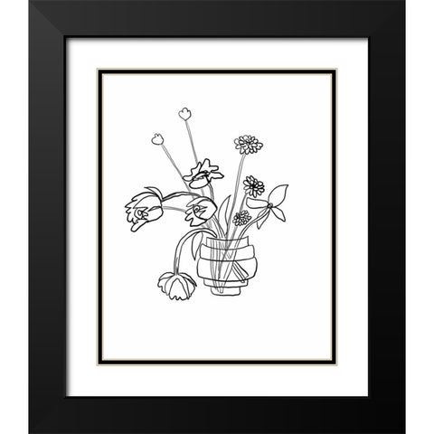 Tulips Black Modern Wood Framed Art Print with Double Matting by Rupp, Mariah