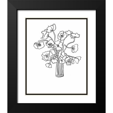 Poppies Black Modern Wood Framed Art Print with Double Matting by Rupp, Mariah
