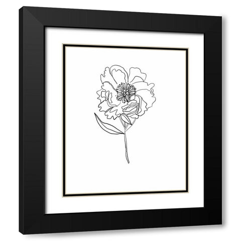 Peony Black Modern Wood Framed Art Print with Double Matting by Rupp, Mariah