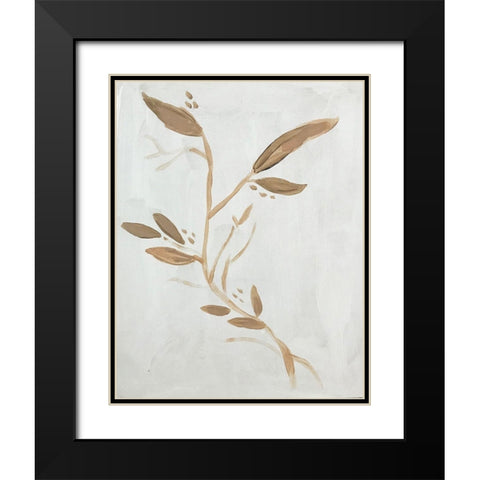 Twig on White Black Modern Wood Framed Art Print with Double Matting by Rupp, Mariah