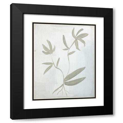 Leaves on White Black Modern Wood Framed Art Print with Double Matting by Rupp, Mariah