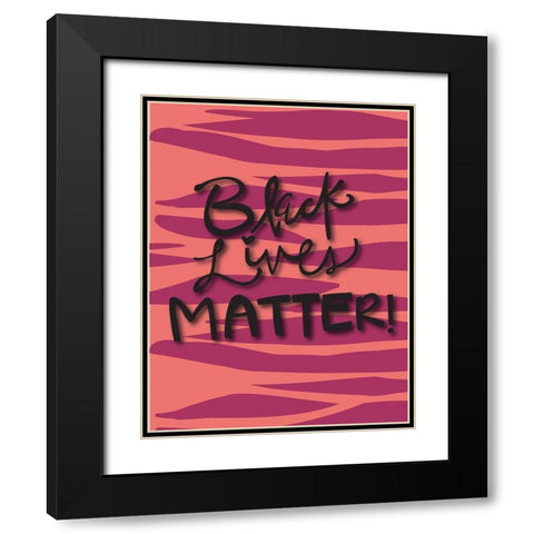 BLM Tiger Black Modern Wood Framed Art Print with Double Matting by Rupp, Mariah