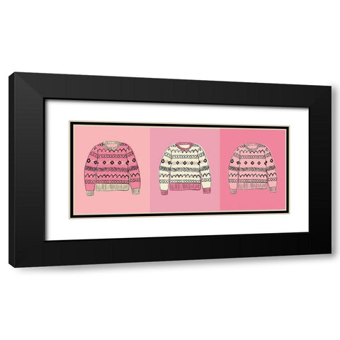 Christmas Sweaters Black Modern Wood Framed Art Print with Double Matting by Rupp, Mariah