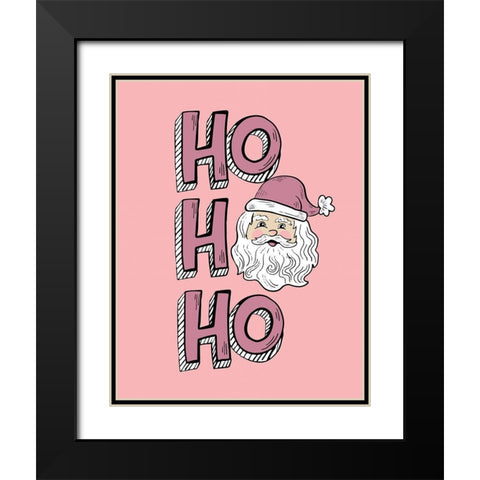 Pink Santa Black Modern Wood Framed Art Print with Double Matting by Rupp, Mariah