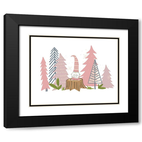 Gnome Trees Black Modern Wood Framed Art Print with Double Matting by Rupp, Mariah