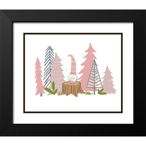 Gnome Trees Black Modern Wood Framed Art Print with Double Matting by Rupp, Mariah