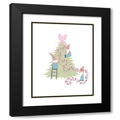 Gnome Christmas Black Modern Wood Framed Art Print with Double Matting by Rupp, Mariah