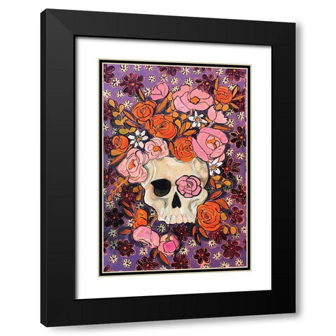 Sugar Skulls in Purple Black Modern Wood Framed Art Print with Double Matting by Rupp, Mariah