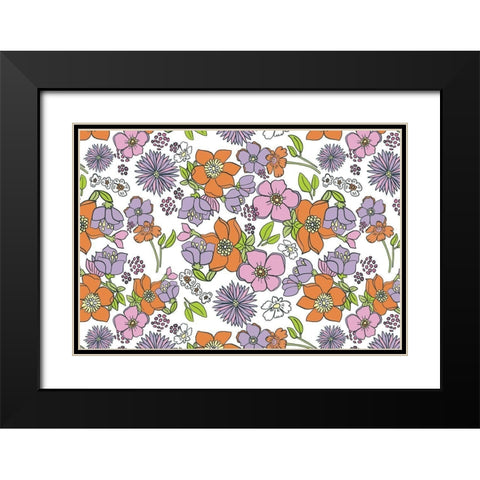 Spring Pattern Black Modern Wood Framed Art Print with Double Matting by Rupp, Mariah