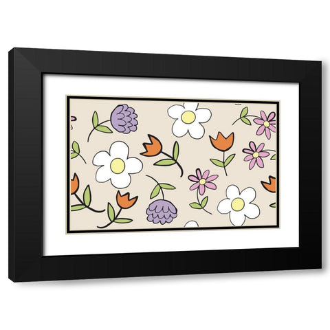 Spring Flowers Black Modern Wood Framed Art Print with Double Matting by Rupp, Mariah