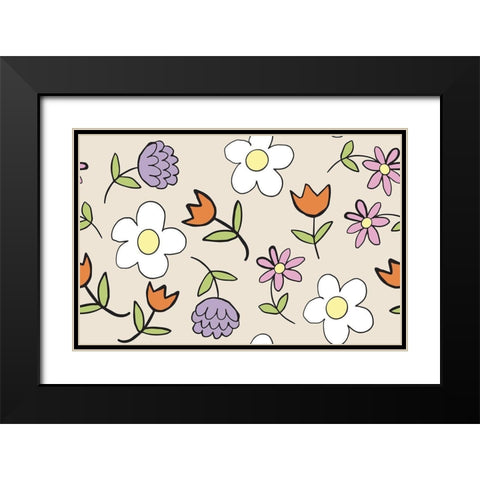 Spring Flowers Black Modern Wood Framed Art Print with Double Matting by Rupp, Mariah