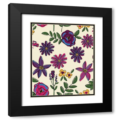 Purple Black Modern Wood Framed Art Print with Double Matting by Rupp, Mariah