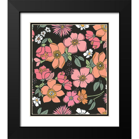 Peach and Pink Black Modern Wood Framed Art Print with Double Matting by Rupp, Mariah