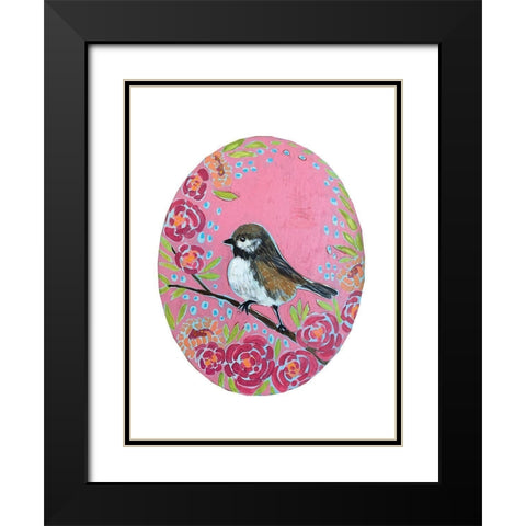 Chickadee Black Modern Wood Framed Art Print with Double Matting by Rupp, Mariah