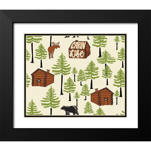 Cabin Life Black Modern Wood Framed Art Print with Double Matting by Rupp, Mariah