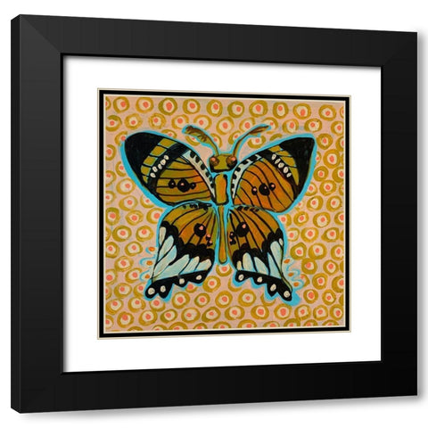 Boho Butterfly Black Modern Wood Framed Art Print with Double Matting by Rupp, Mariah