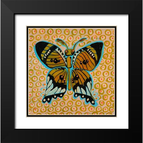 Boho Butterfly Black Modern Wood Framed Art Print with Double Matting by Rupp, Mariah
