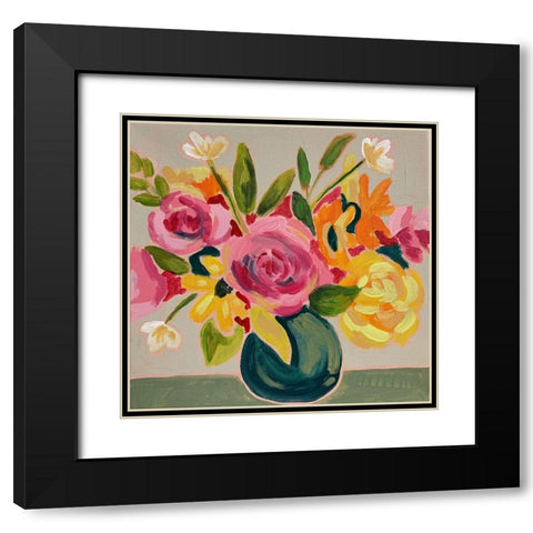 Springtime Bunch Black Modern Wood Framed Art Print with Double Matting by Rupp, Mariah