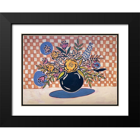 Violets Black Modern Wood Framed Art Print with Double Matting by Rupp, Mariah