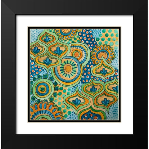 Psychedelic Geometrics Black Modern Wood Framed Art Print with Double Matting by Rupp, Mariah