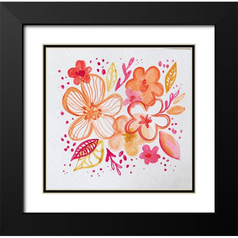 Pink and Perky Black Modern Wood Framed Art Print with Double Matting by Rupp, Mariah