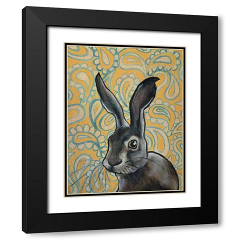 Bunny Rabbit Black Modern Wood Framed Art Print with Double Matting by Rupp, Mariah