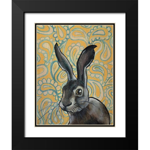 Bunny Rabbit Black Modern Wood Framed Art Print with Double Matting by Rupp, Mariah