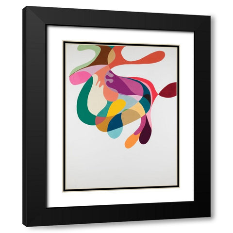 Beachball Black Modern Wood Framed Art Print with Double Matting by Zinn, Mary
