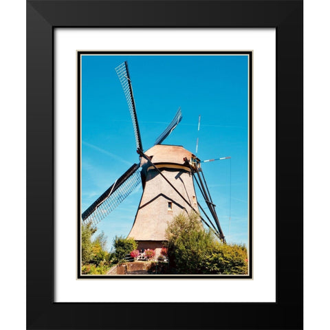 Windmill II Black Modern Wood Framed Art Print with Double Matting by Singleton, Ashley