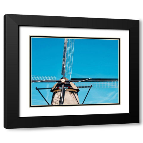 Windmill III Black Modern Wood Framed Art Print with Double Matting by Singleton, Ashley