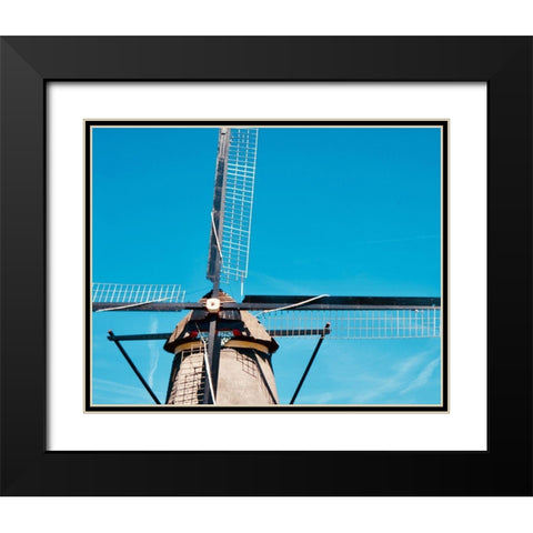Windmill III Black Modern Wood Framed Art Print with Double Matting by Singleton, Ashley