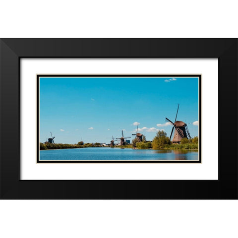 Windmill V Black Modern Wood Framed Art Print with Double Matting by Singleton, Ashley