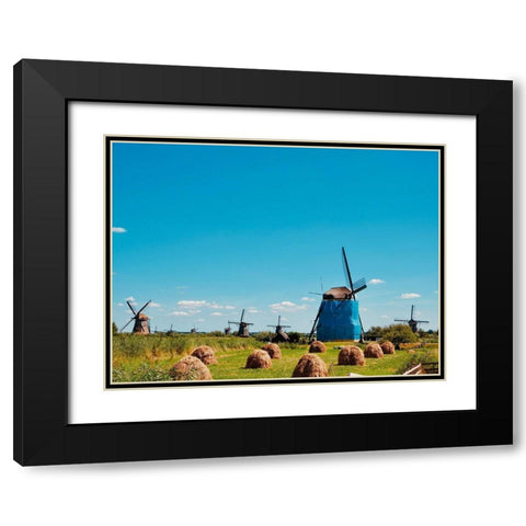 Windmill VI Black Modern Wood Framed Art Print with Double Matting by Singleton, Ashley