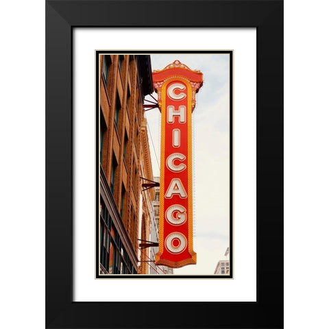 Chicago Black Modern Wood Framed Art Print with Double Matting by Singleton, Ashley