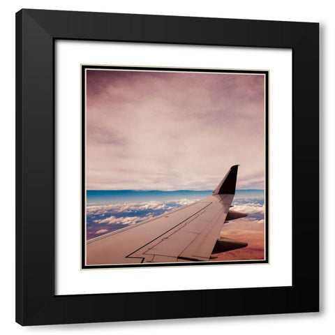 Wings Black Modern Wood Framed Art Print with Double Matting by Singleton, Ashley